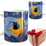 Funny Cat Mug with Famous Art Design