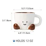 Cute 12 oz Ceramic Coffee Mug for Women
