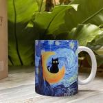 Funny Cat Mug with Famous Art Design