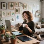 Cute 12 oz Ceramic Coffee Mug for Women