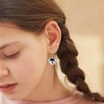 Sterling Silver Cat Teacup Earrings for Cat Lovers