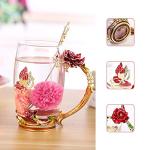 Cute Butterfly Flower Glass Tea Cup Mug