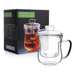 Clear Borosilicate Glass Tea Infuser Mug
