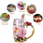 Cute Butterfly Flower Glass Tea Cup Mug