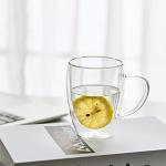 MEWAY 12oz Double Wall Glass Coffee Mugs
