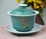 White Glazed Porcelain Gaiwan Tea Cup Set