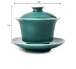 White Glazed Porcelain Gaiwan Tea Cup Set