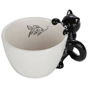 Cute 3D Black Cat Mug for Coffee & Tea