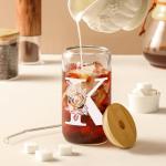 Personalized Monogrammed Glass Cup with Bamboo Lid