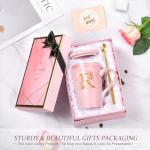 Personalized Pink Coffee Mug with Lid and Spoon