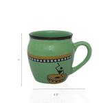 Set of 6 Rustic Earthenware Chai Coffee Mugs