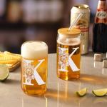 Personalized Monogrammed Glass Cup with Bamboo Lid