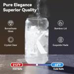 Personalized Monogrammed Glass Cup with Bamboo Lid