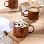 Stackable 12 OZ Ceramic Coffee Mugs Set of 4