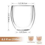 QUTREY Double-Walled Glass Mugs Set of 2