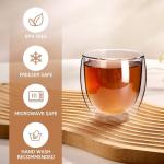 QUTREY Double-Walled Glass Mugs Set of 2