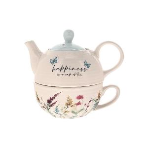 Happiness Floral Teapot and Cup Set