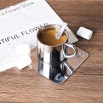 Stainless Steel Teacup and Saucer Set