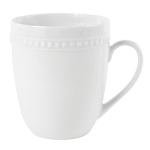 Set of 4 Everyday White Beaded Coffee Mugs