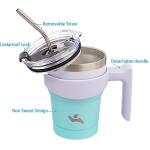 Lavender Green Insulated Travel Mug with Straws