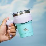 Lavender Green Insulated Travel Mug with Straws