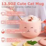 Kawaii Cat Mug with Spoon and Phone Stand