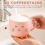 Kawaii Cat Mug with Spoon and Phone Stand