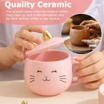 Kawaii Cat Mug with Spoon and Phone Stand