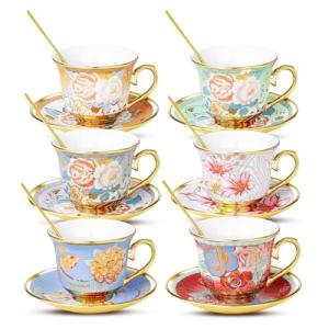 Floral Tea Cup Set of 6 - 8 OZ