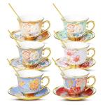 Floral Tea Cup Set of 6 - 8 OZ