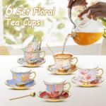 Floral Tea Cup Set of 6 - 8 OZ