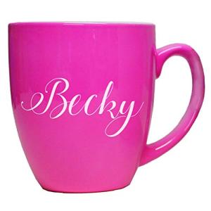 Custom Monogrammed Pink Coffee Mug and Tea Cup