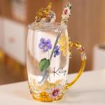 Personalized Flower Tea Cup with Spoon for Her