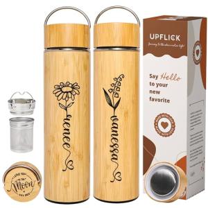 Personalized Bamboo Tea Tumbler with Infuser