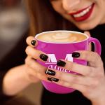 Custom Monogrammed Pink Coffee Mug and Tea Cup