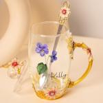 Personalized Flower Tea Cup with Spoon for Her