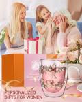 Personalized Rose Double Walled Glass Mug