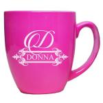 Custom Monogrammed Pink Coffee Mug and Tea Cup