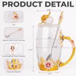 Personalized Flower Tea Cup with Spoon for Her