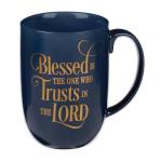 Navy Blue Inspirational Bible Verse Coffee Mug
