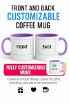 Customizable Photo Coffee Mug with Purple Rim