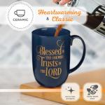 Navy Blue Inspirational Bible Verse Coffee Mug