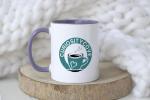 Customizable Photo Coffee Mug with Purple Rim