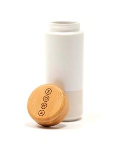 Insulated Ceramic Mug with Bamboo Lid, 12oz