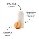 Insulated Ceramic Mug with Bamboo Lid, 12oz