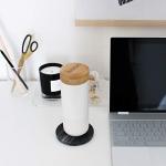 Insulated Ceramic Mug with Bamboo Lid, 12oz