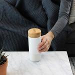 Insulated Ceramic Mug with Bamboo Lid, 12oz