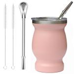 Beruth Yerba Mate Gourd Set - Pink 8oz Cup