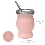 Beruth Yerba Mate Gourd Set - Pink 8oz Cup