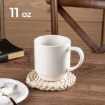 11oz Stackable Ceramic Coffee Mugs Set of 12